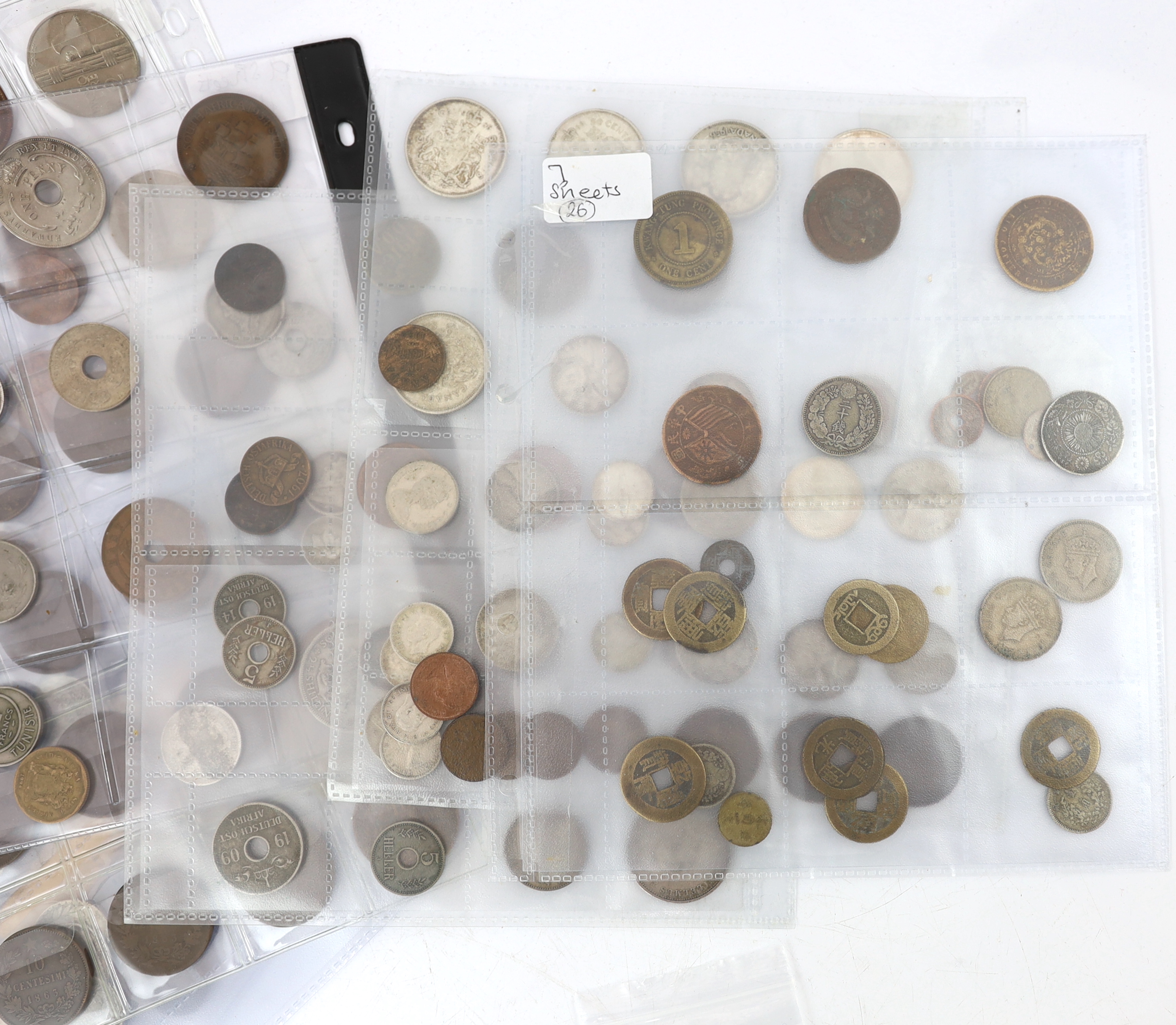 World coins and banknotes, including Chinese Qing dynasty, Canada, Spain etc.